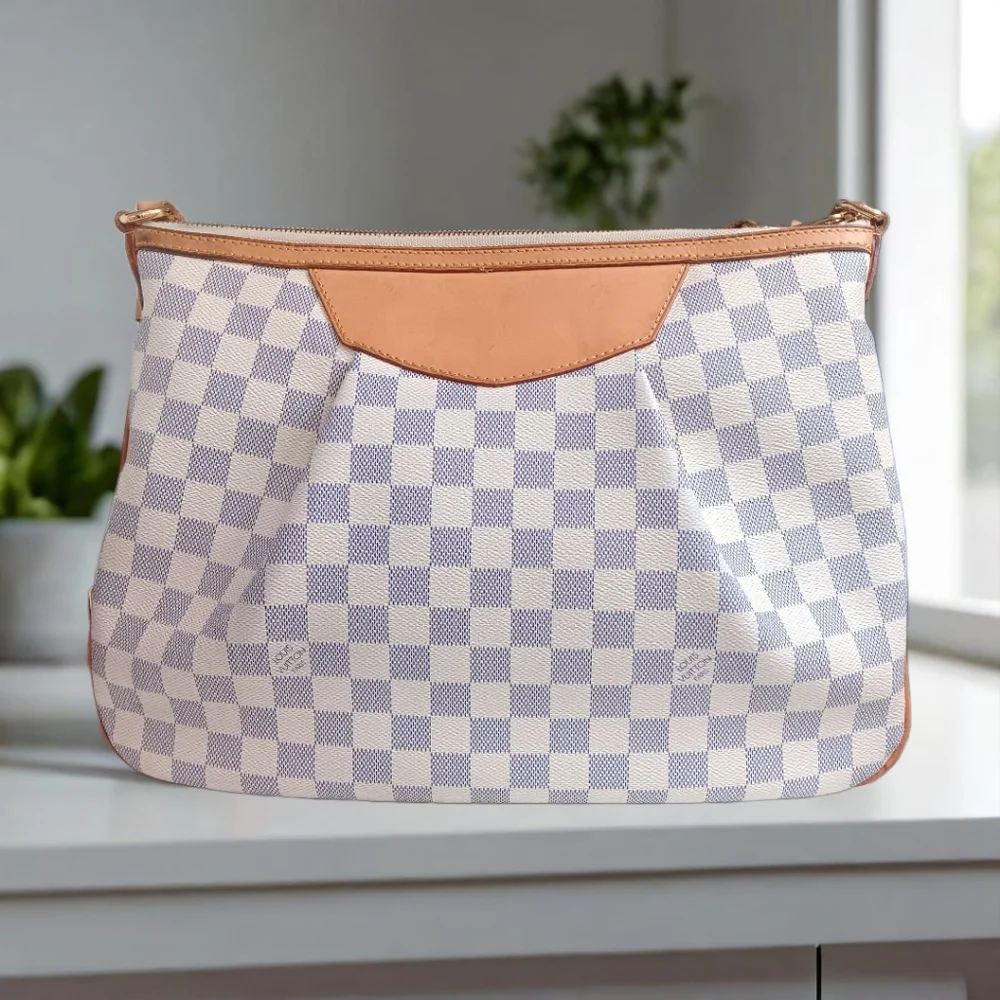 👜✨ Louis Vuitton Siracusa MM Damier Azur Crossbody & Shoulder Bag – EUC 🤍🌸 - Picture 6 of 17